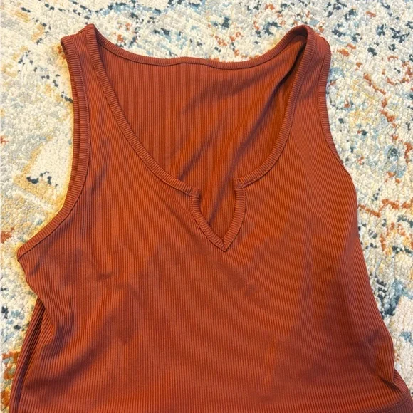 Rust Ribbed Tank Top - Picture 1 of 3